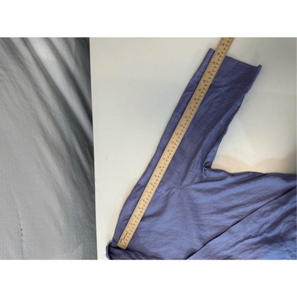 Valerie Stevens Womens 100% linen Wrap Blouse XL 3/4 Sleeve Purple Front Tie - Picture 7 of 11